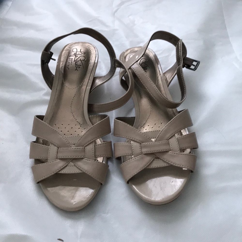 Life Stride beside slightly heeled sandals
